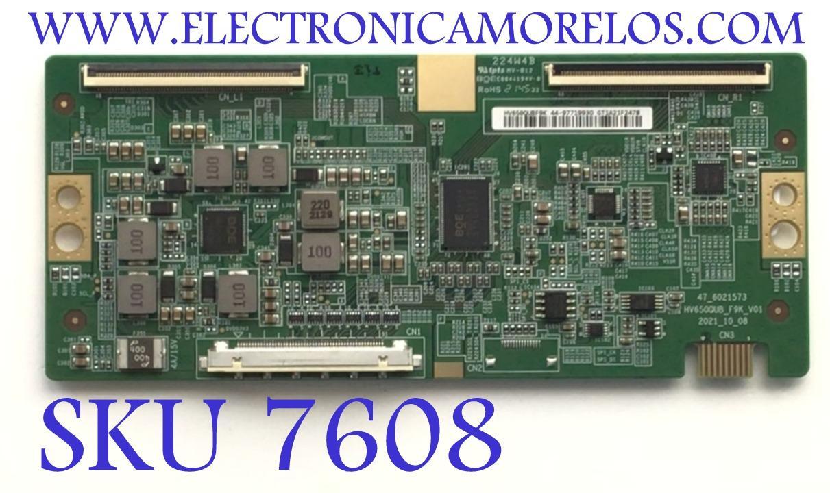 T-CON PARA TV SONY BRAVIA / NUMERO DE PARTE 44-9771993O / 44-97719930 / 47_6021573 / HV650QUBF9K / HV650QUB_F9K_V01 / PANEL YSCM065CCO11 / DISPLAY HV650QUB-F9K / MODELO KD-65X80K / KD65X80K